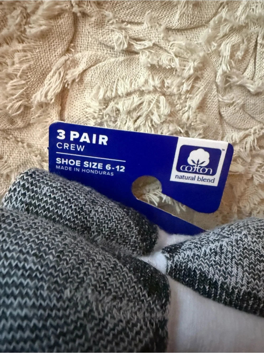 Gildan White and Gray Crew Athletic Socks - Cushioned Support
